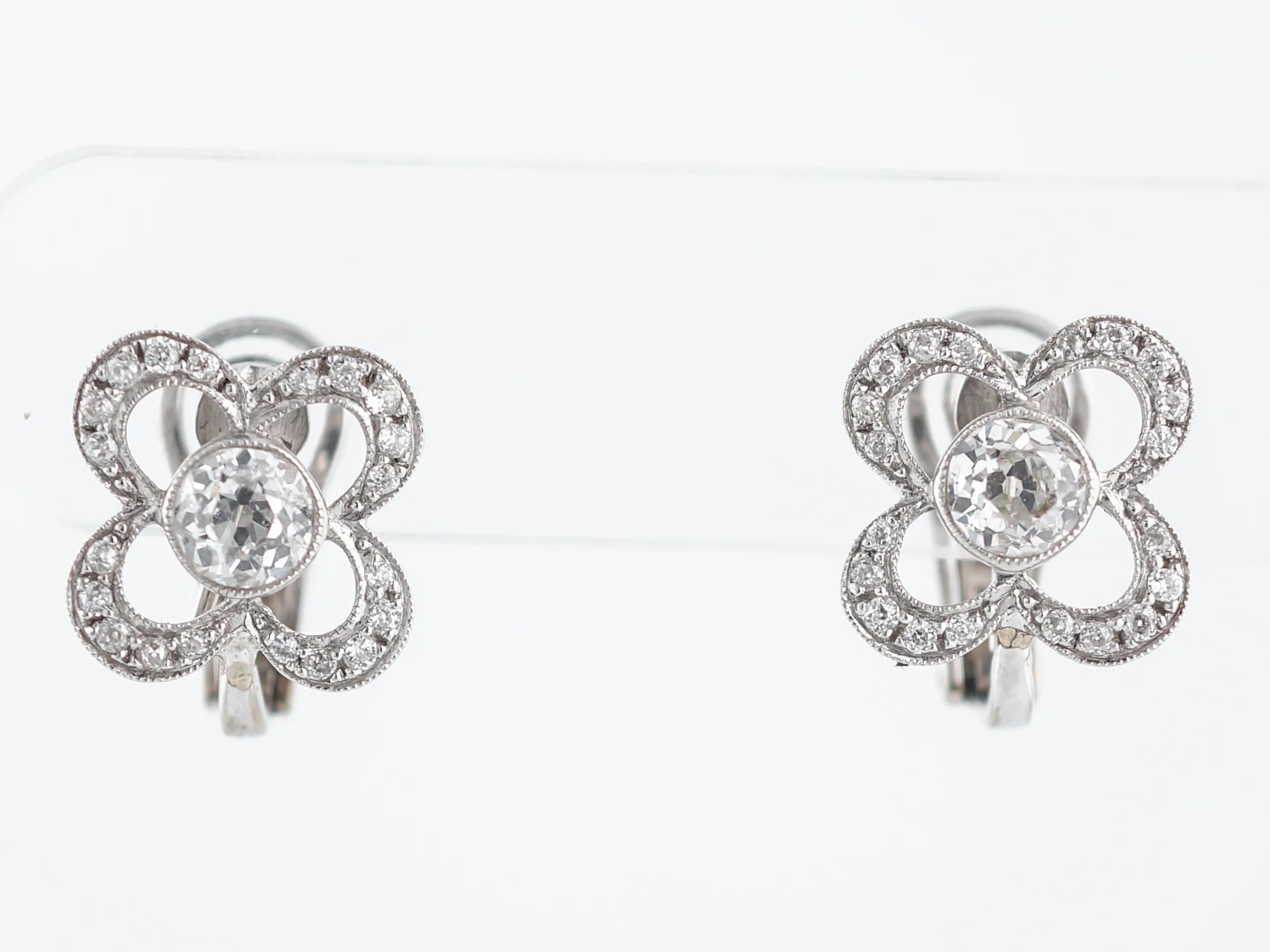 **RTV 1/10/19**Earrings Modern 1.40 Old European Cut Diamonds in Platinum