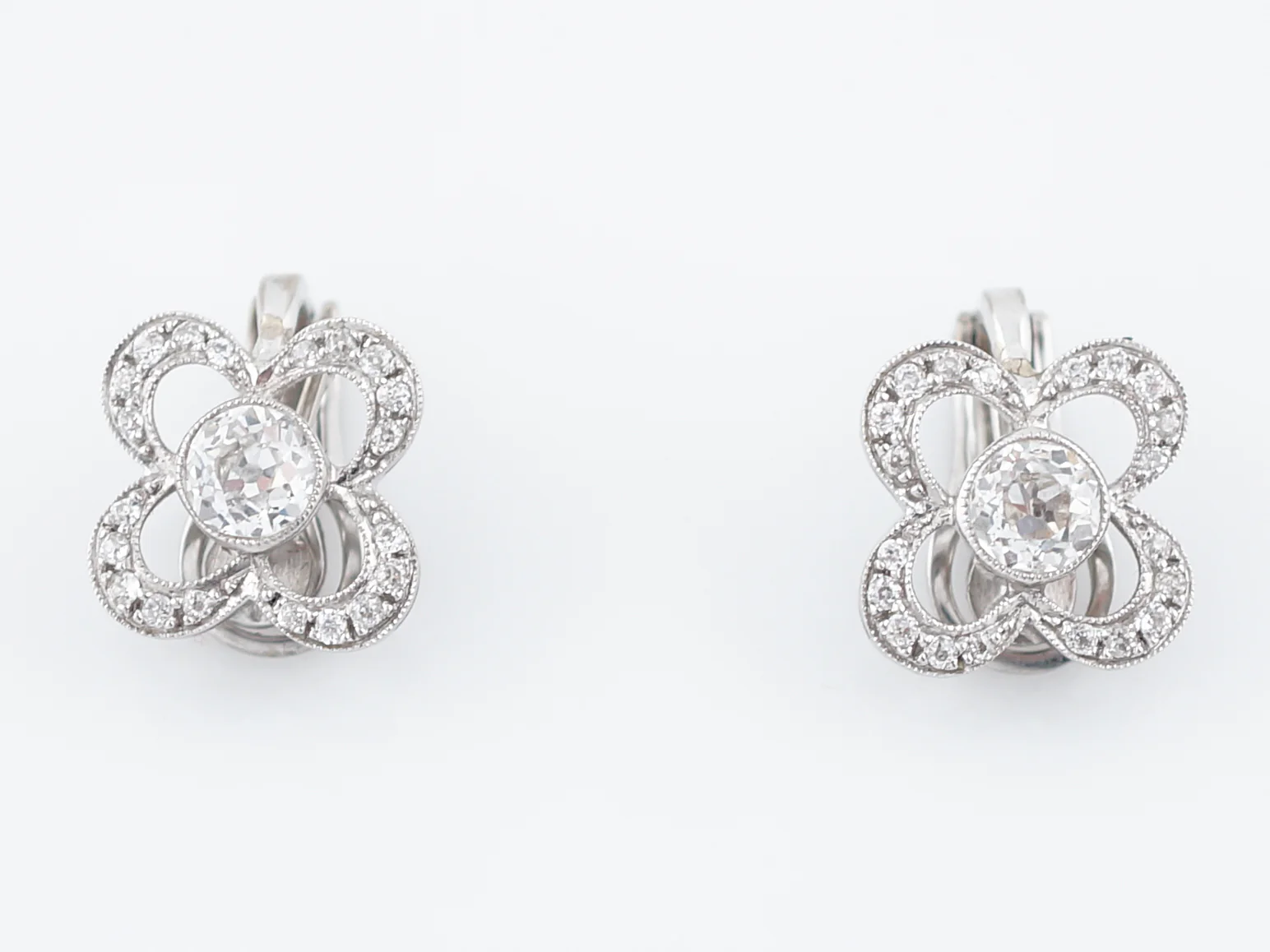 **RTV 1/10/19**Earrings Modern 1.40 Old European Cut Diamonds in Platinum - Image 2
