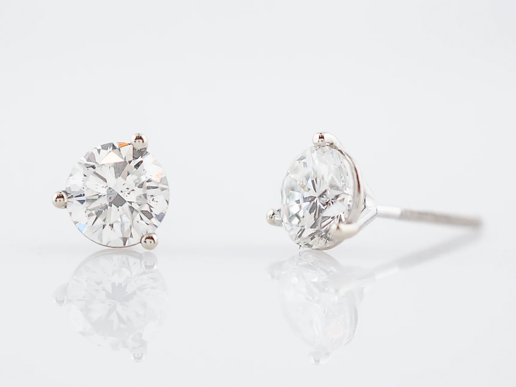 Earrings Modern 1.43 Round Brilliant Cut Diamonds in 14k White Gold - Image 7