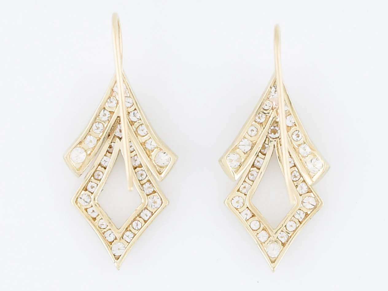 Earrings Modern 1.50 Round Brilliant Cut Diamonds in 18k Yellow Gold - Image 3