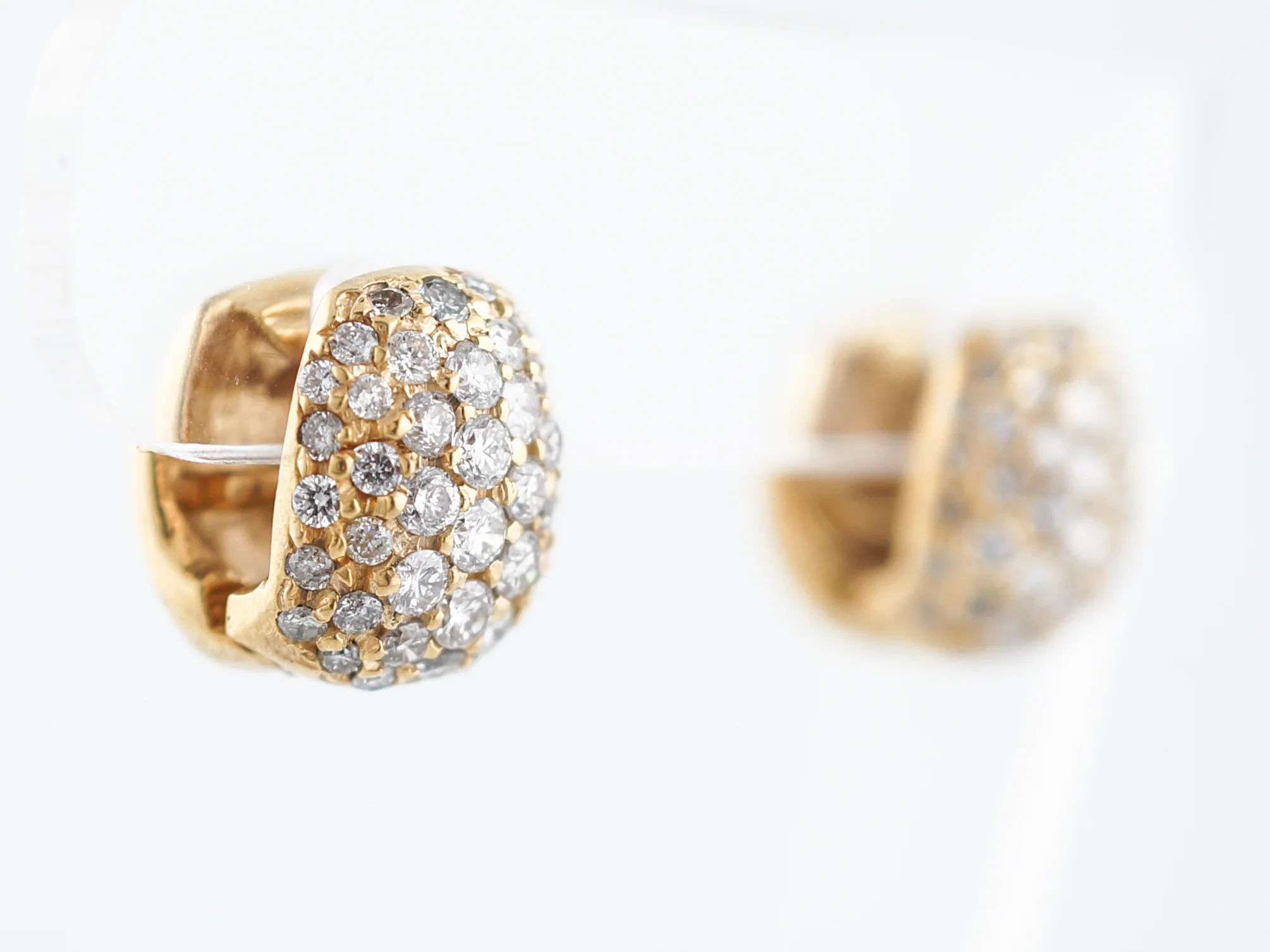 Earrings Modern 2.12 Round Brilliant Cut Diamonds in 14K Yellow Gold - Image 3