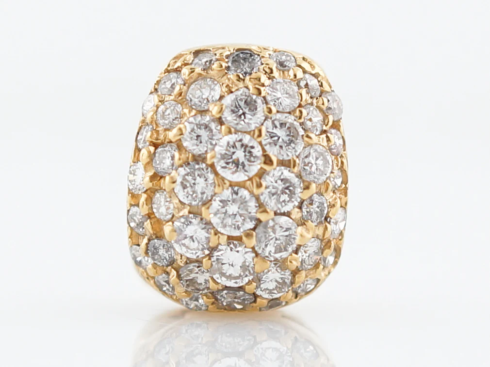 Earrings Modern 2.12 Round Brilliant Cut Diamonds in 14K Yellow Gold - Image 4