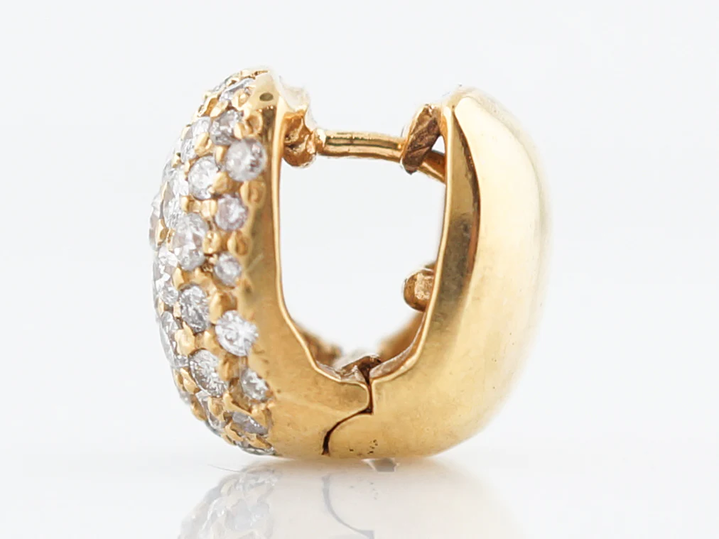 Earrings Modern 2.12 Round Brilliant Cut Diamonds in 14K Yellow Gold - Image 5