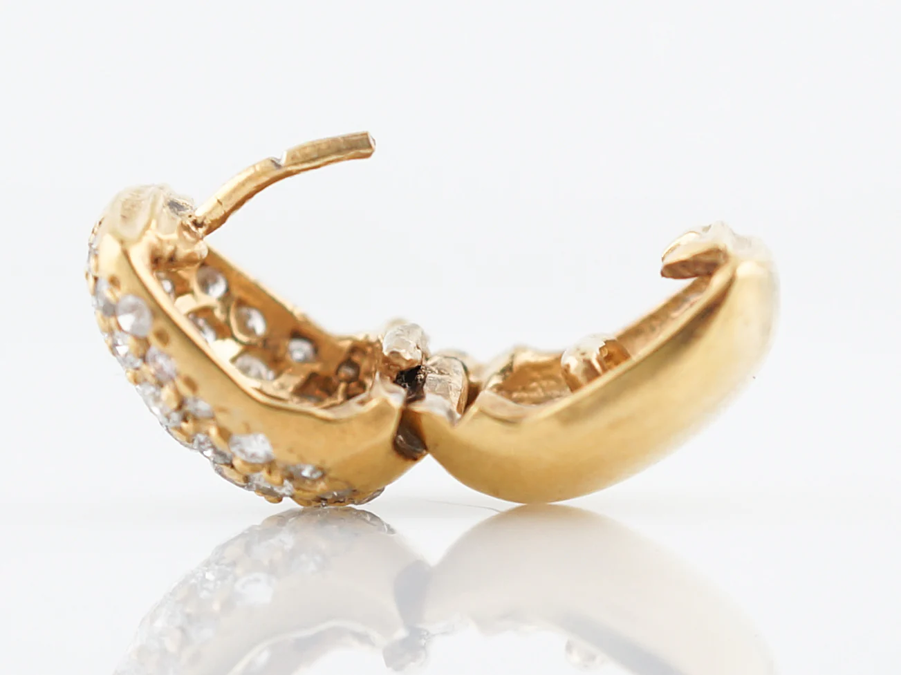 Earrings Modern 2.12 Round Brilliant Cut Diamonds in 14K Yellow Gold - Image 6