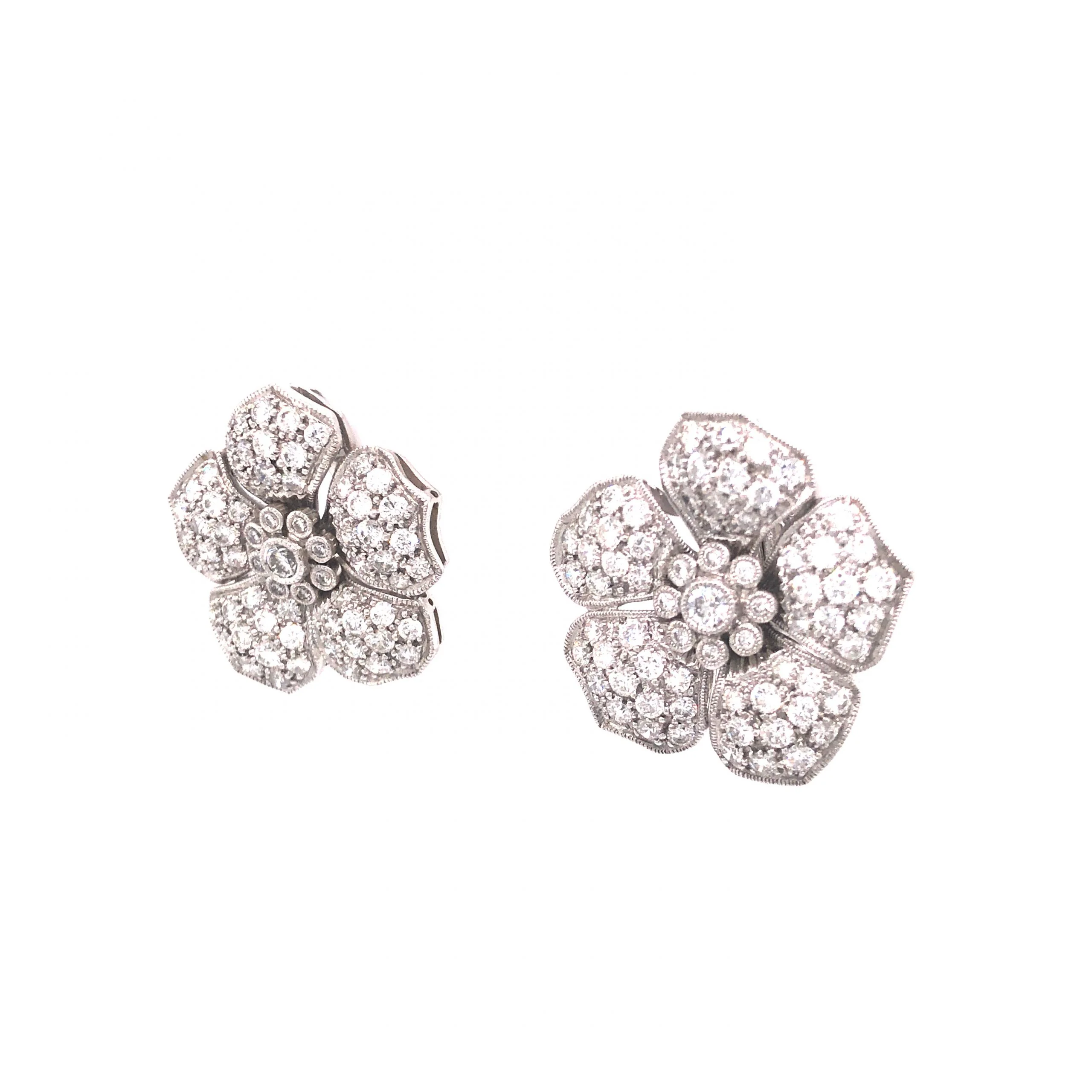 Modern 2.16 Round Brilliant Diamond Studs in Platinum - Image 2