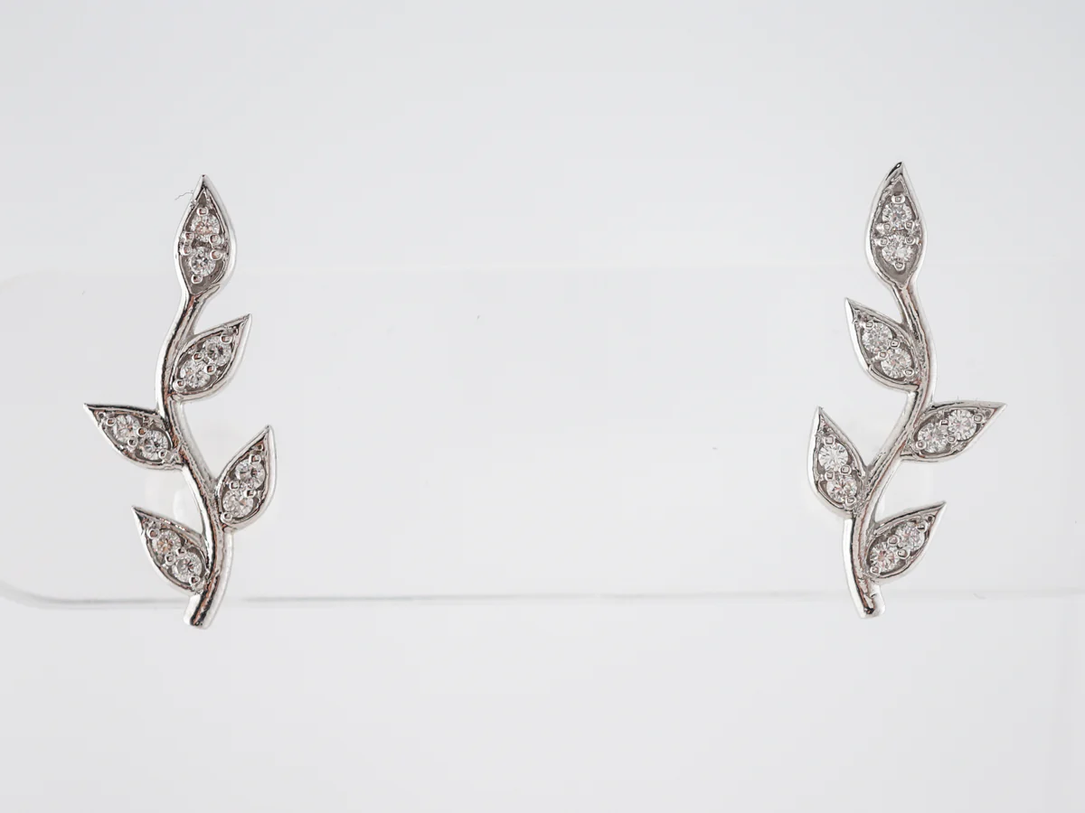 Earrings Modern .20 Round Brilliant Cut Diamonds in 14k White Gold