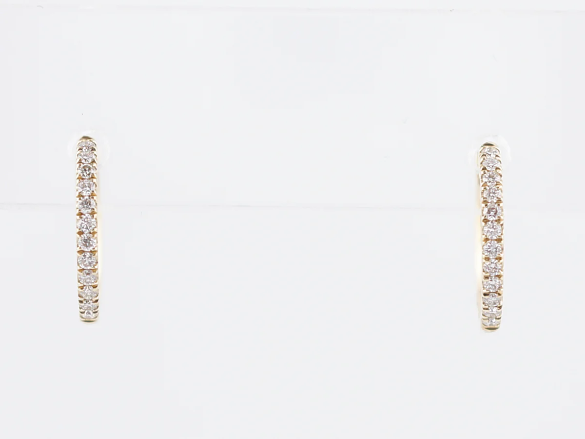Earrings Modern .24 Round Brilliant Cut Diamonds in 14K Yellow Gold