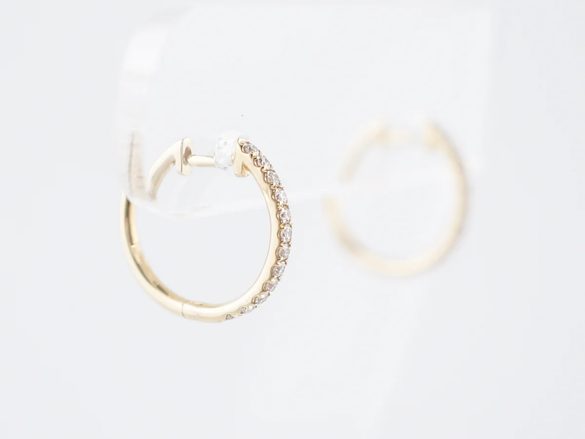 Earrings Modern .24 Round Brilliant Cut Diamonds in 14K Yellow Gold - Image 2