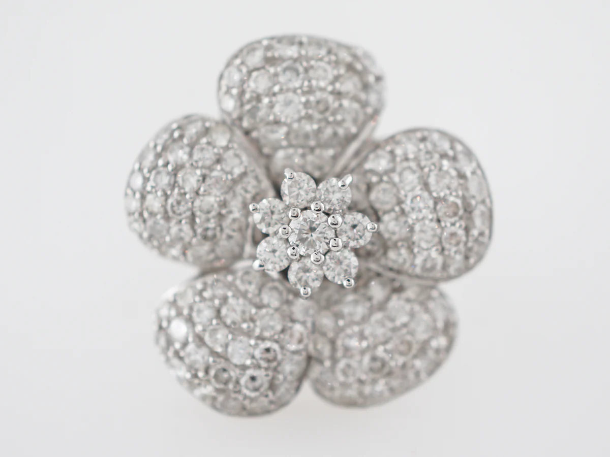 Earrings Modern 3.95 Round Brilliant Cut Diamonds in 14K White Gold - Image 5