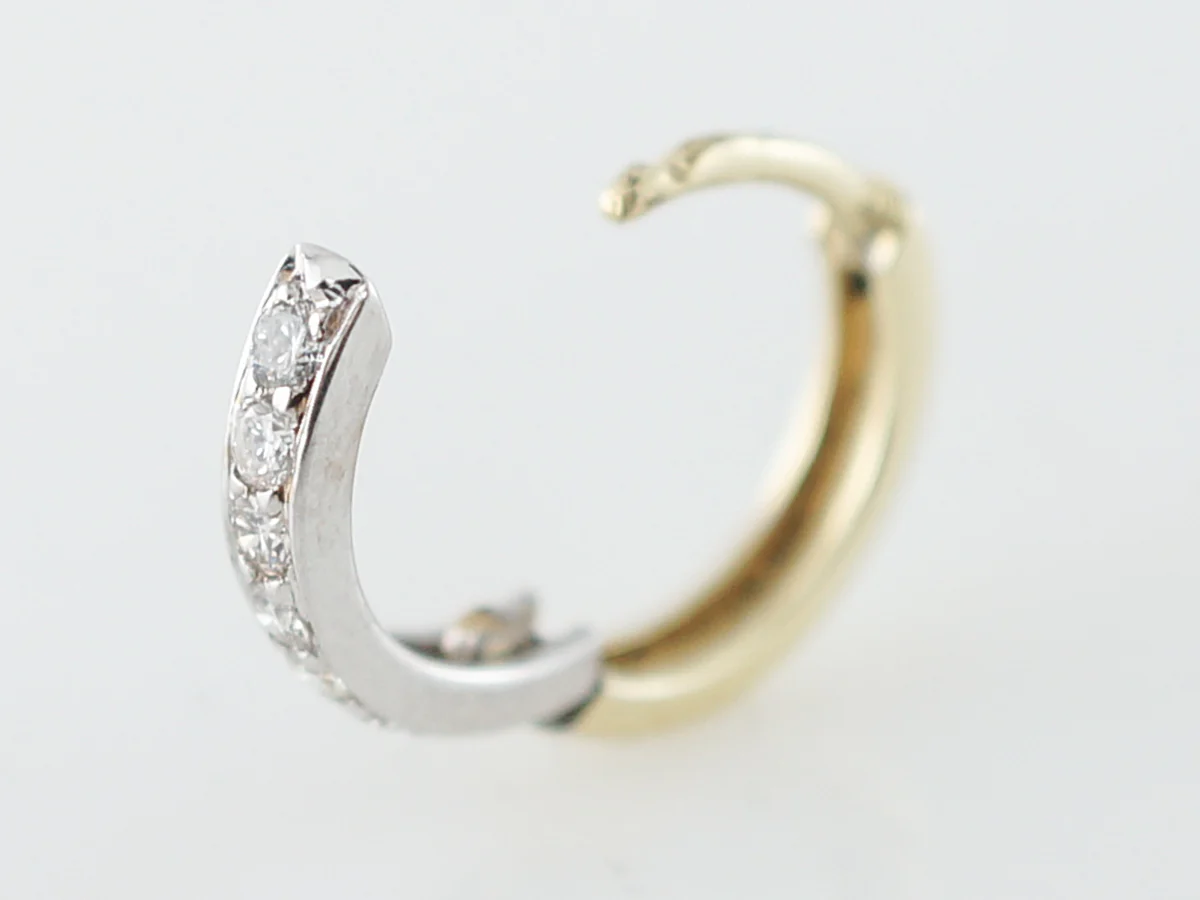 Earrings Modern .30 Round Brilliant Cut Diamonds in 14K White Gold & Yellow Gold - Image 5