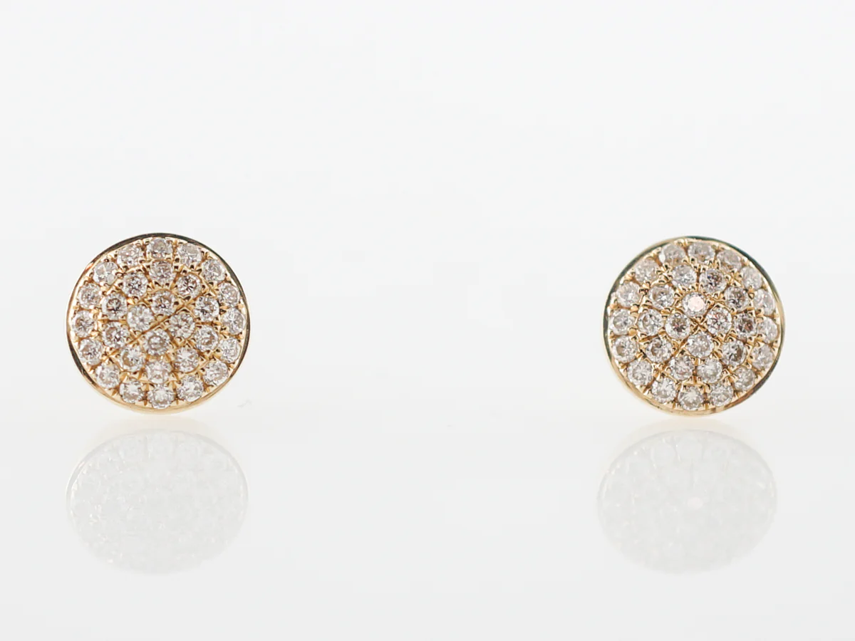Earrings Modern .37 Round Brilliant Cut Diamonds in 14k Yellow Gold