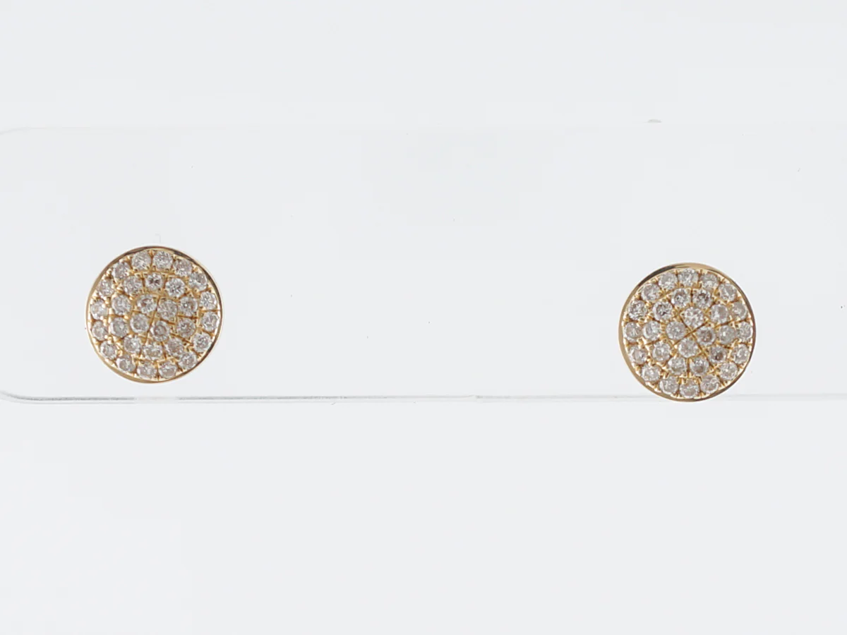 Earrings Modern .37 Round Brilliant Cut Diamonds in 14k Yellow Gold - Image 2