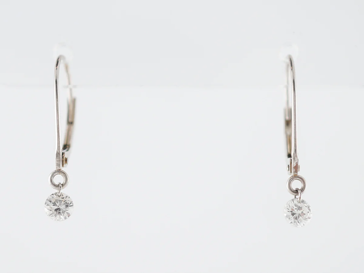 Earrings Modern .40 Round Brilliant Cut Diamonds in 14k White Gold