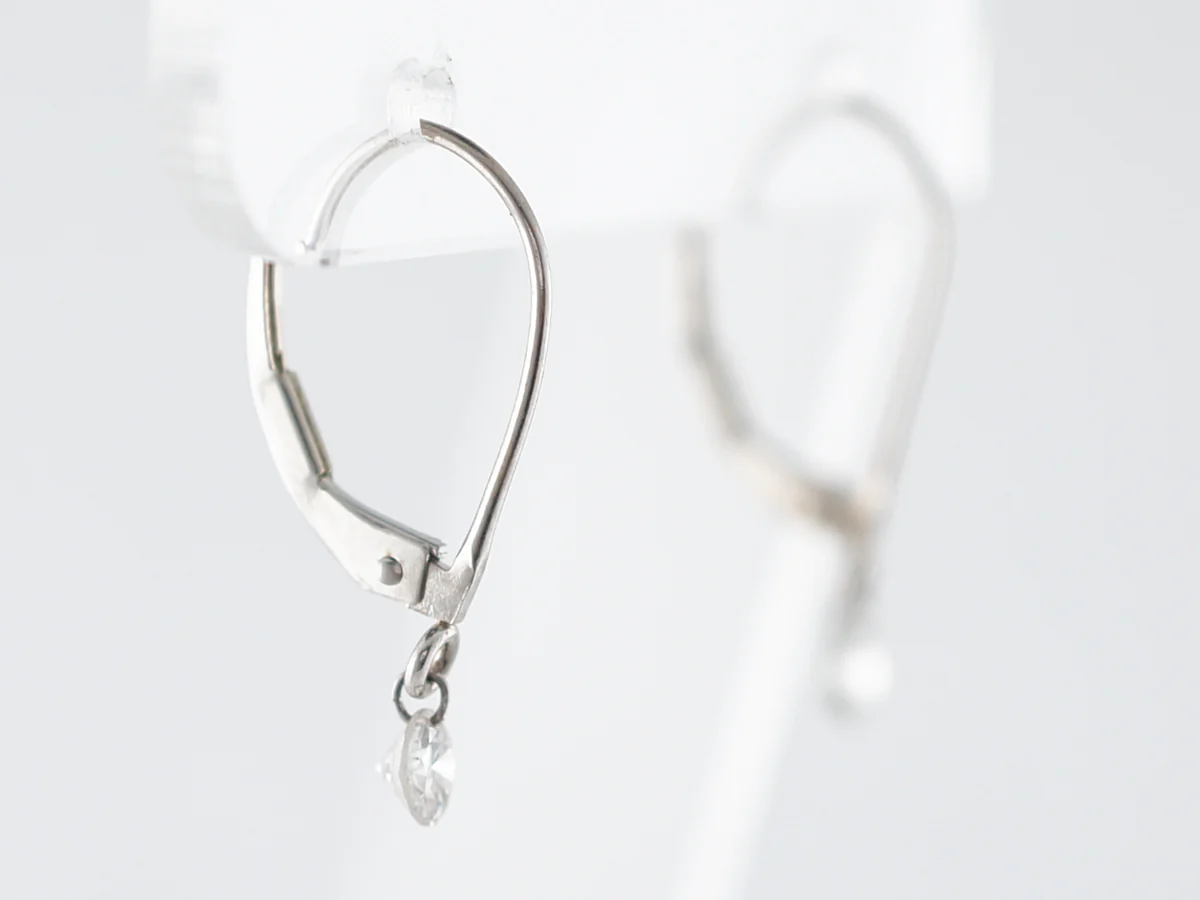 Earrings Modern .40 Round Brilliant Cut Diamonds in 14k White Gold - Image 2