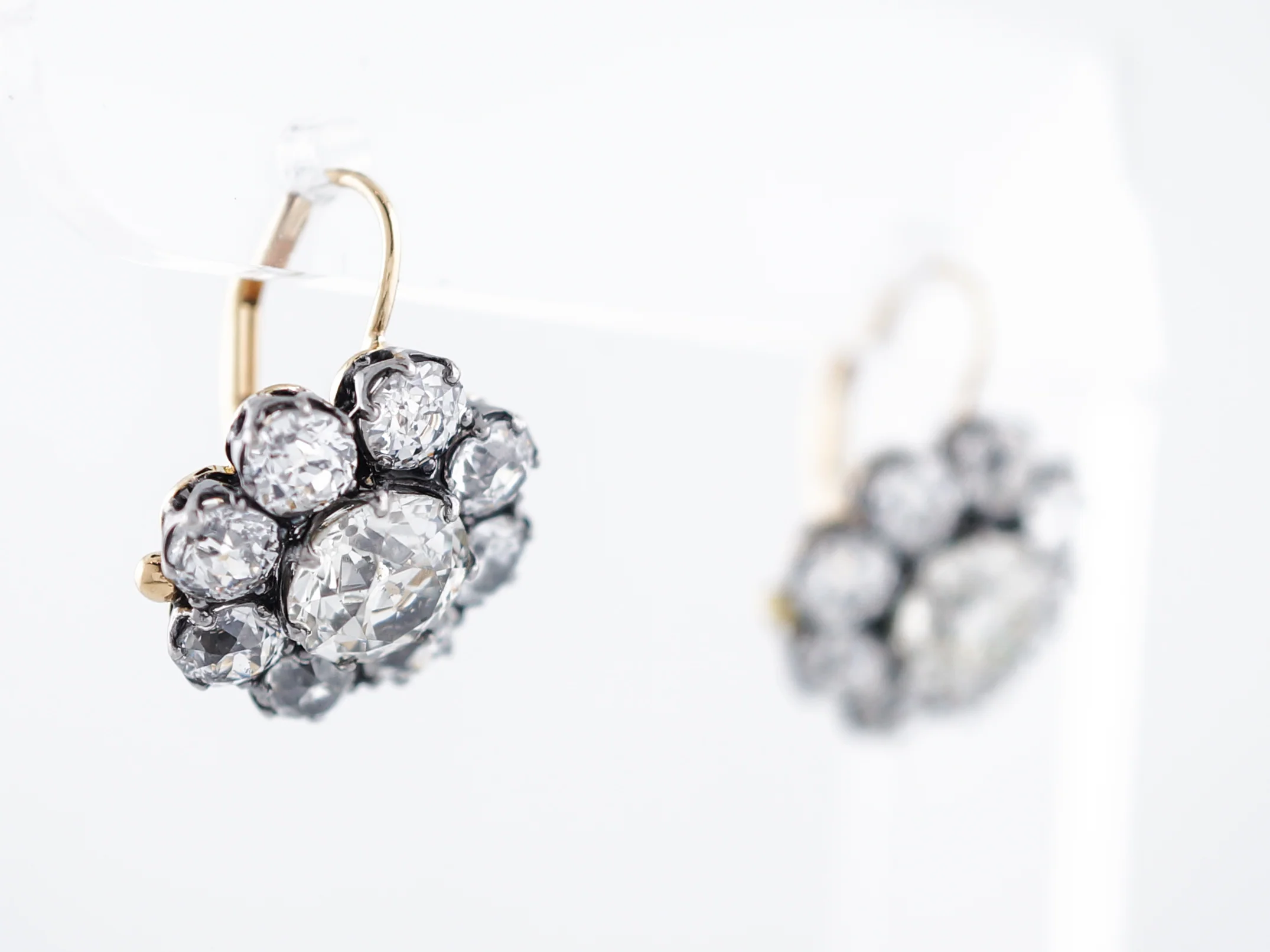 **RTV 1/10/19**Earrings Modern 6.67 Old European Cut Diamonds in 18K Yellow Gold - Image 2