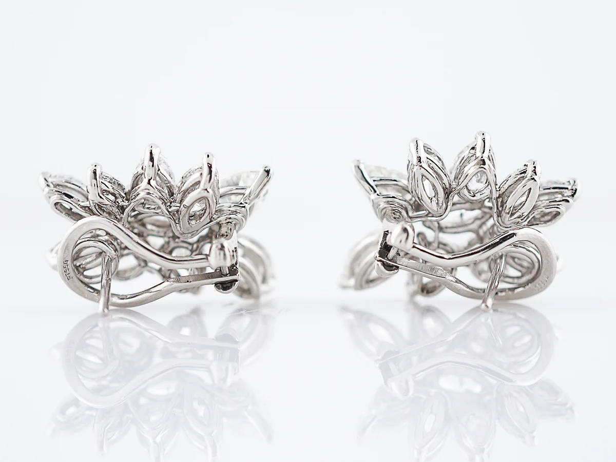 Earrings Modern 7.42 Pear & Marquise Cut Diamonds in Platinum - Image 5