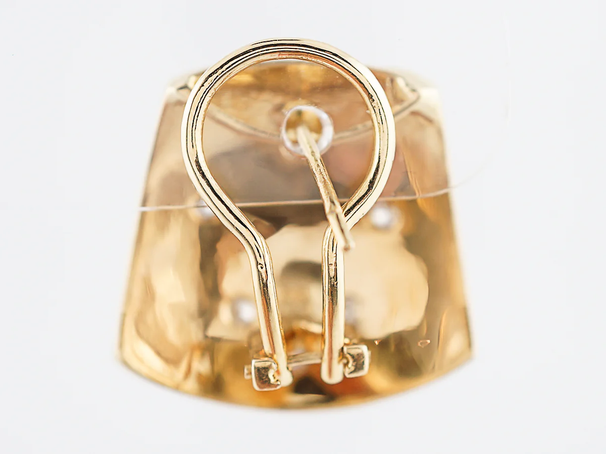 Earrings Modern .72 Round Brilliant Cut Diamonds in 20k Yellow Gold - Image 5