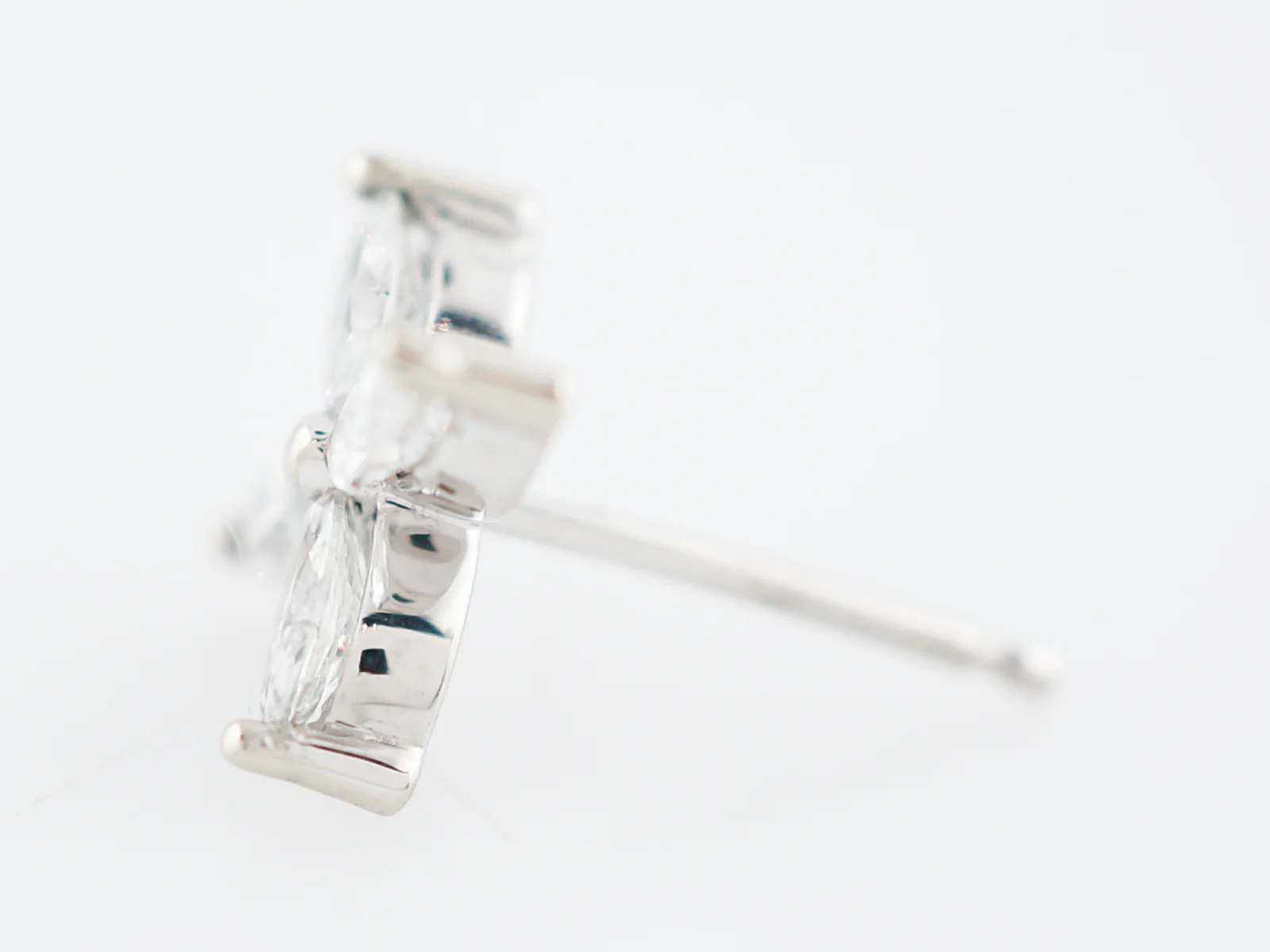 Earrings Modern .74 Marquise Cut Diamonds in 14k White Gold - Image 5