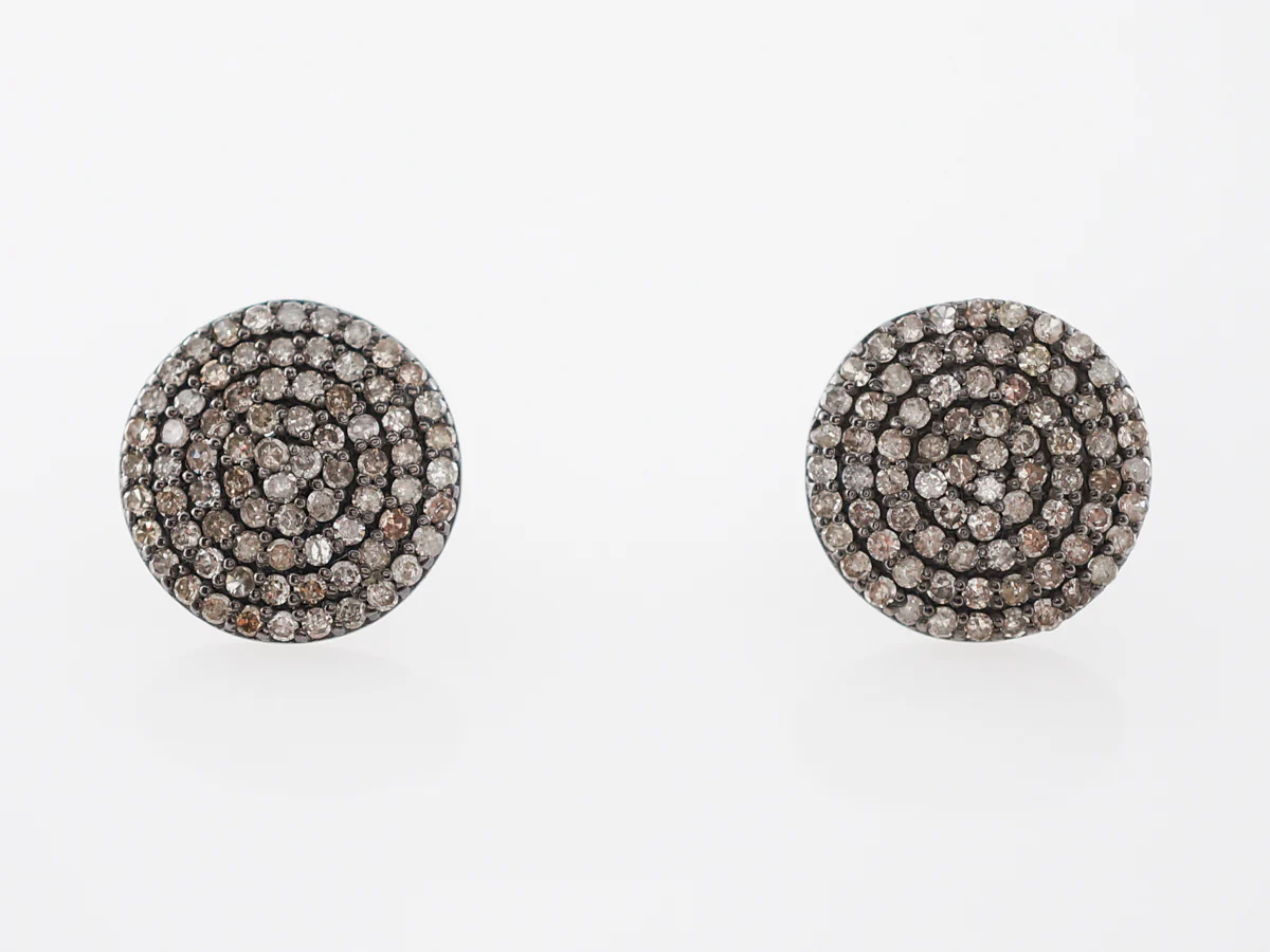 Earrings Modern .75 Round Brilliant Cut Diamonds in Sterling Silver - Image 4