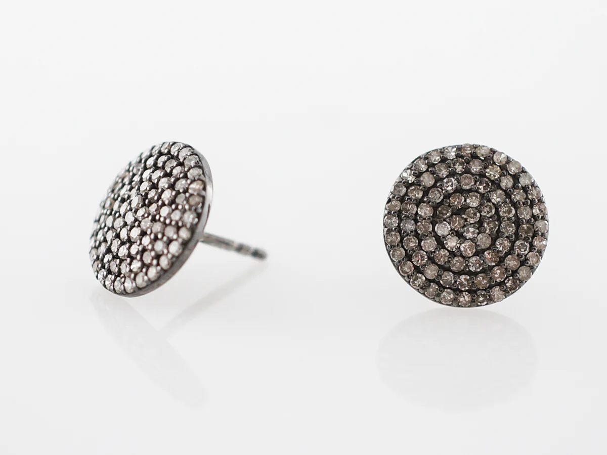 Earrings Modern .75 Round Brilliant Cut Diamonds in Sterling Silver - Image 5