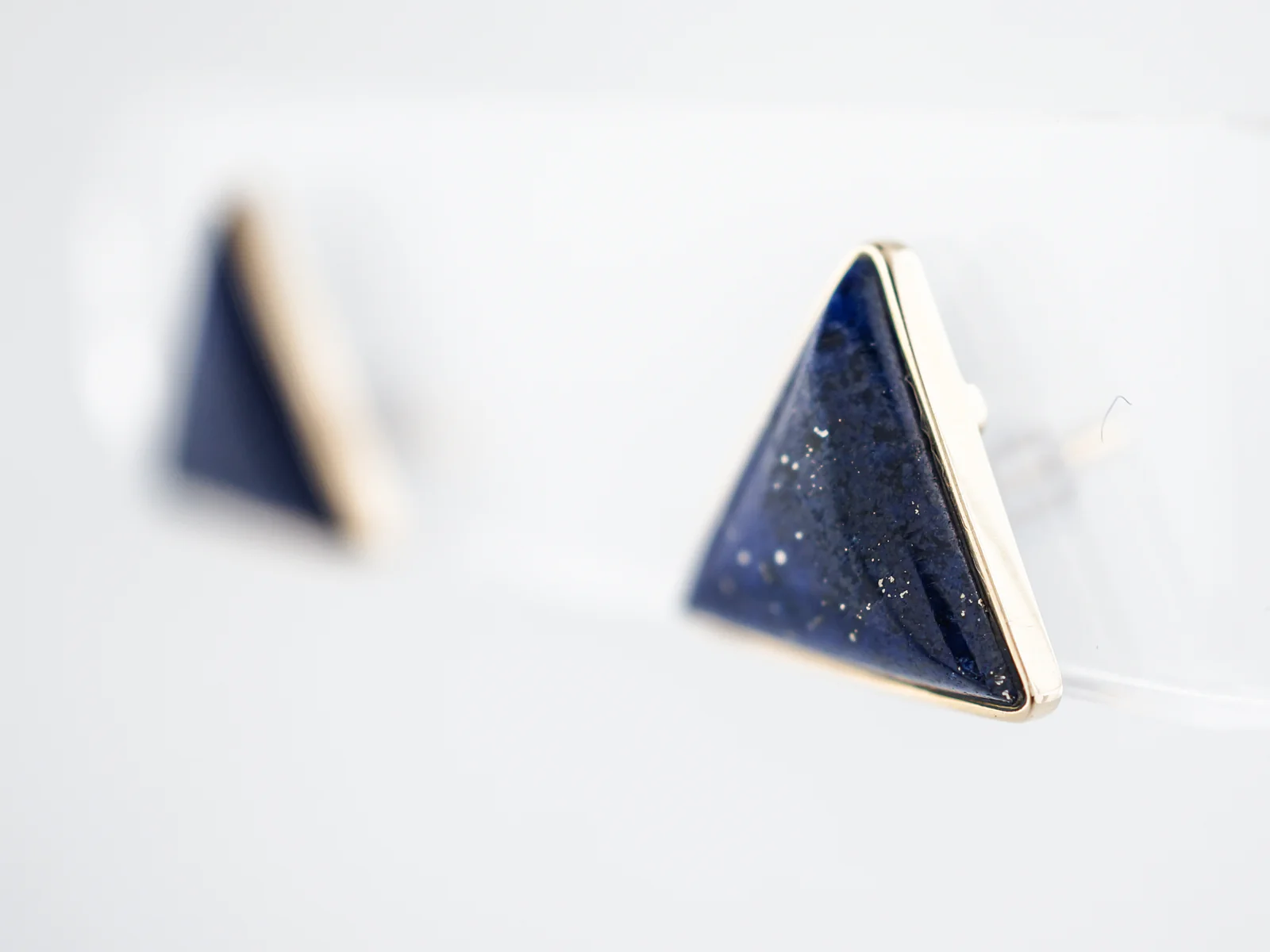 Earrings Modern Lapis in 14k Yellow Gold - Image 4