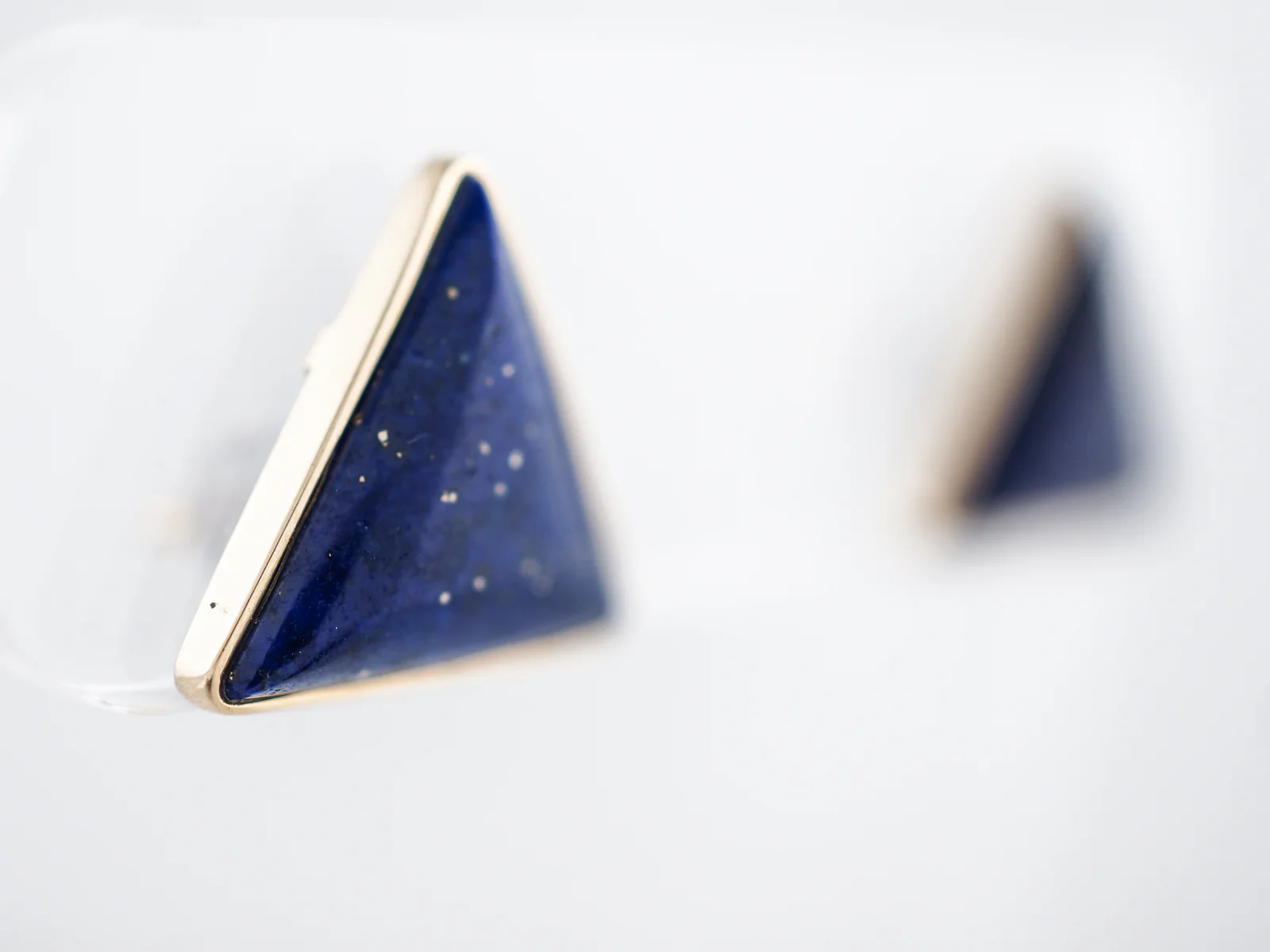Earrings Modern Lapis in 14k Yellow Gold - Image 5