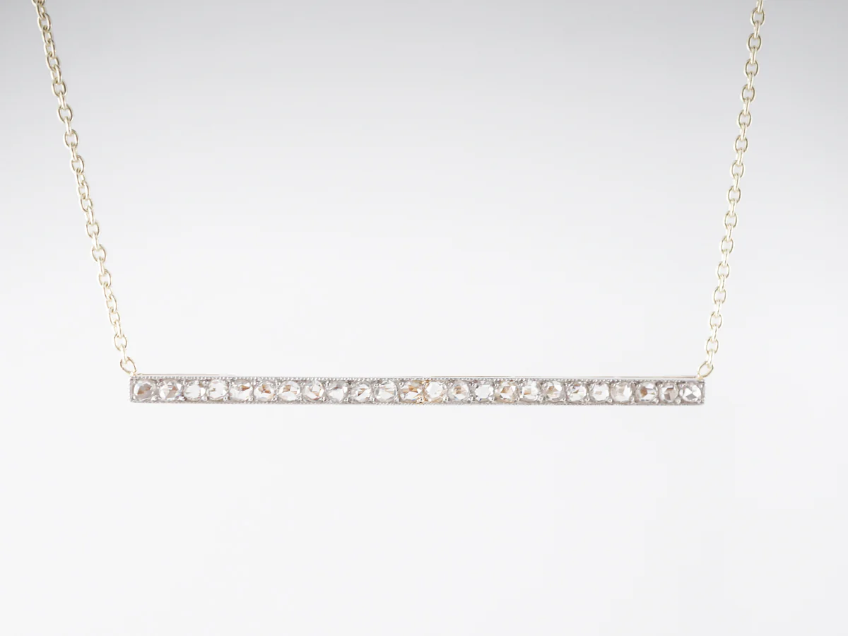 Edwardian Rose Cut Diamond Pendant in Platinum & 14k - Image 2