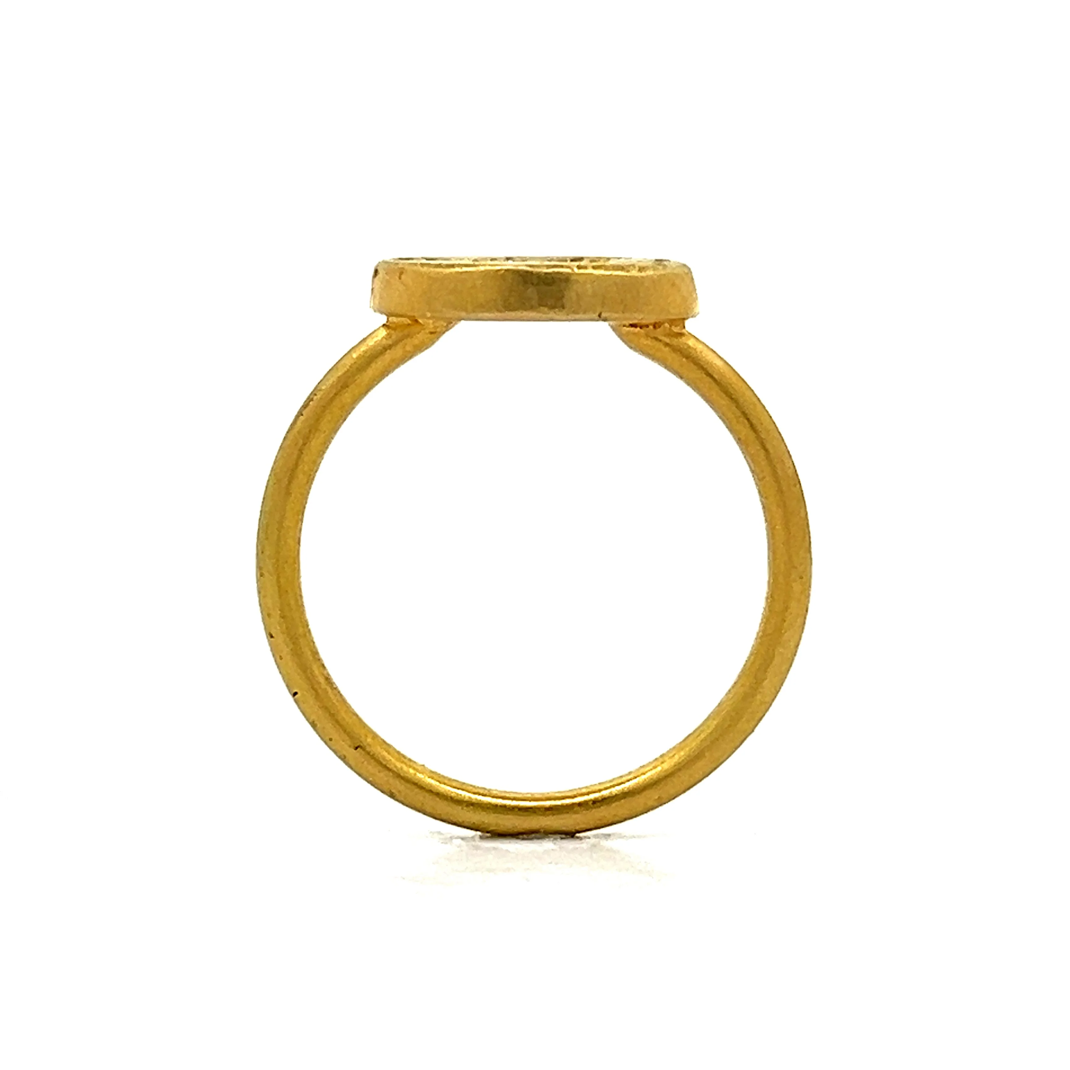 Egyptian Vulture Signet Ring in 18k Yellow Gold - Image 4