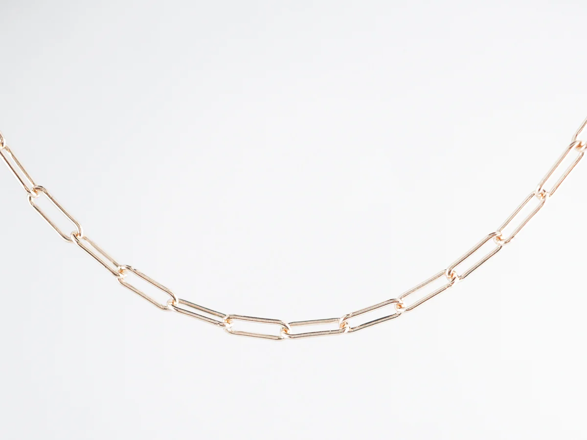 Elongated Flat Link Chain 18 Inches 14k Yellow Gold - Image 2