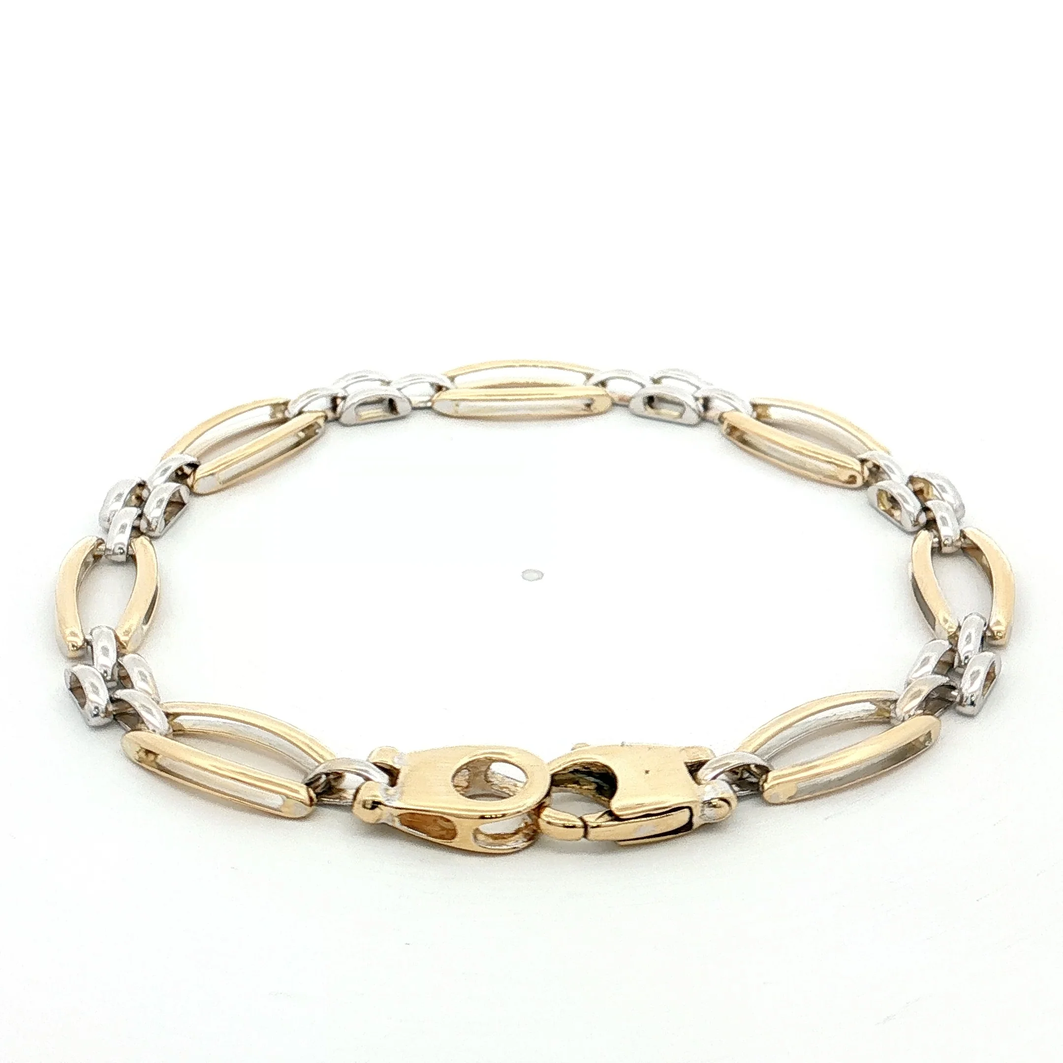 Elongated Oval Link Chain Bracelet 14k Two-Tone Gold - Image 2