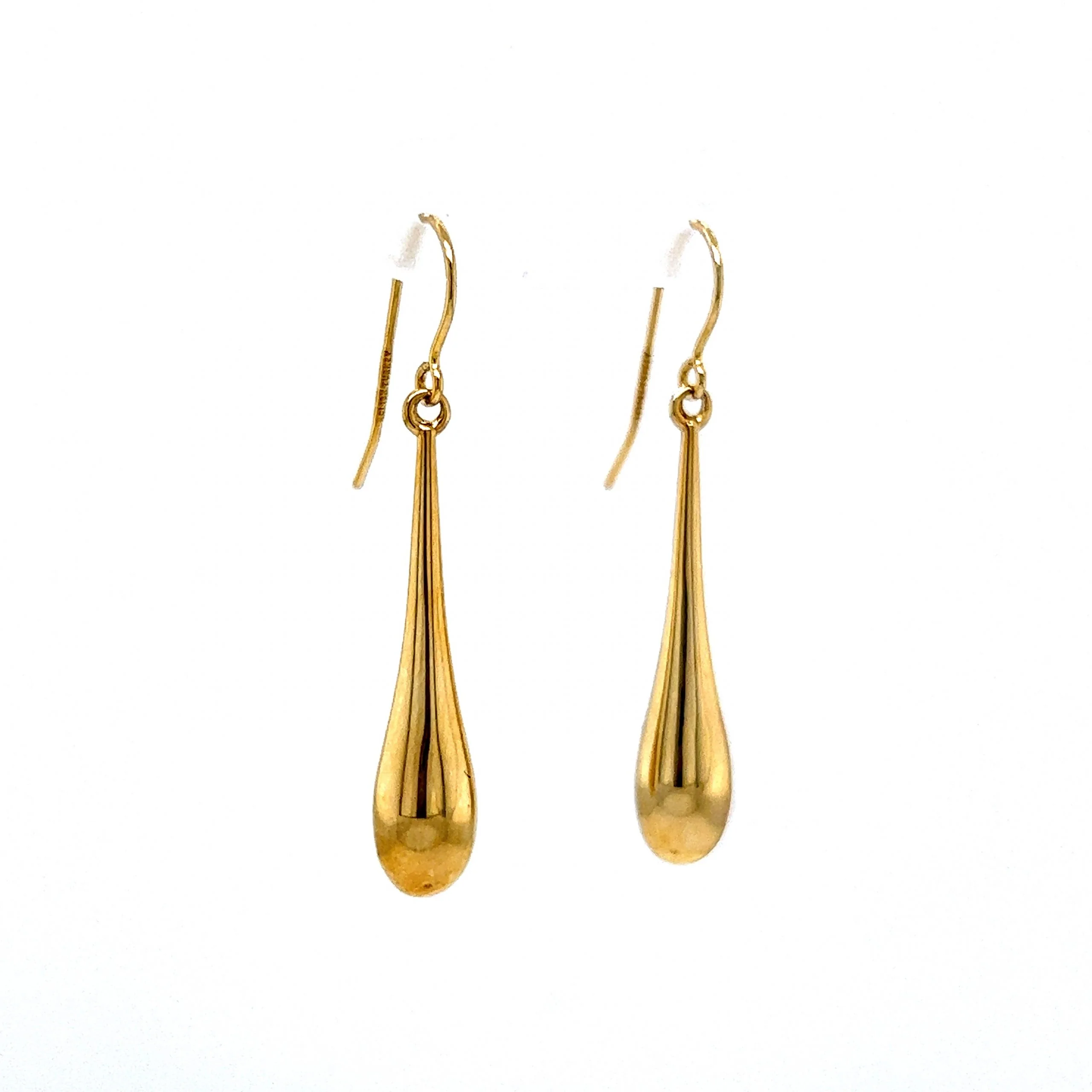 Elongated Raindrop Earrings in 10k Yellow Gold - Image 3