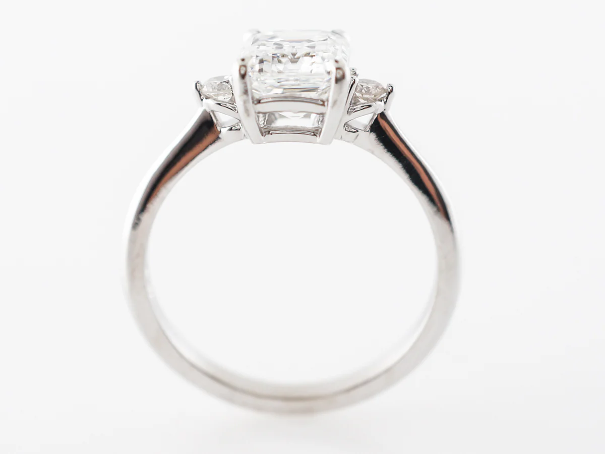 Emerald Cut Diamond Engagement Ring in White Gold - Image 4