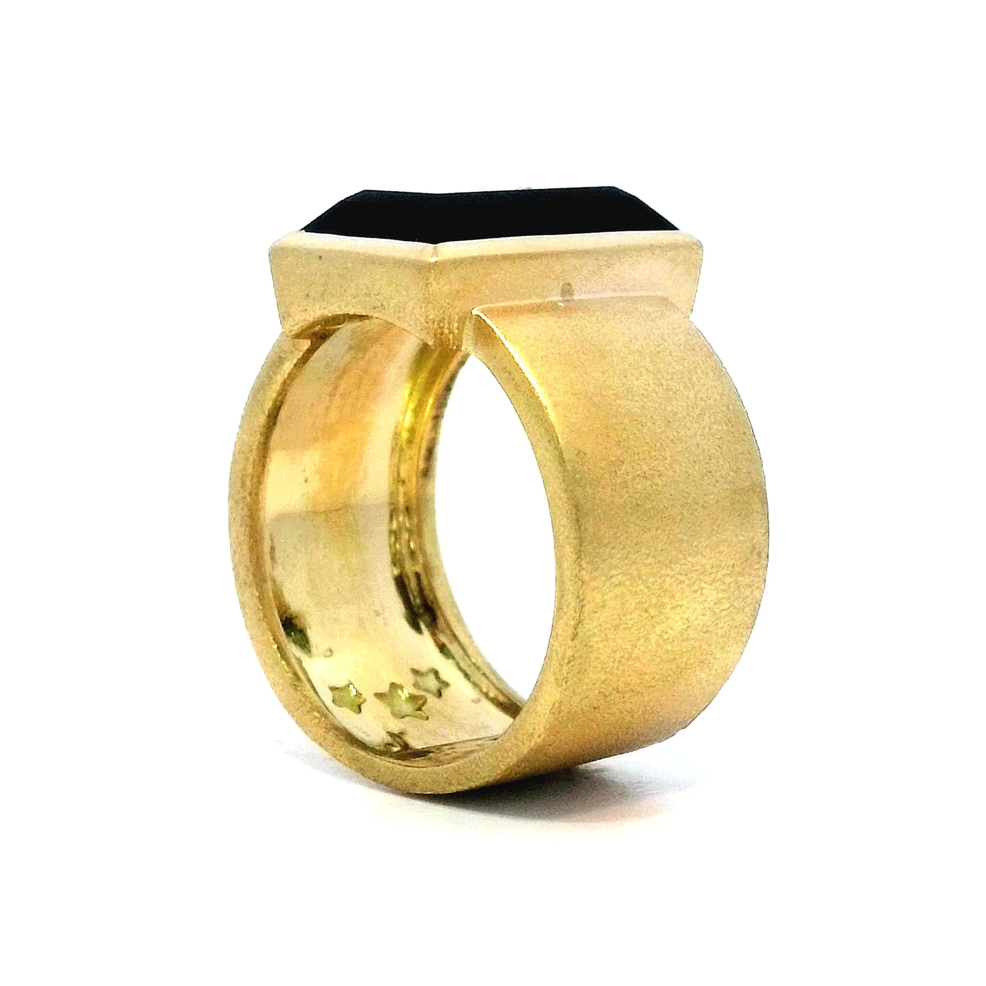 Emerald Cut Tourmaline Right Hand Ring in 18k Yellow Gold - Image 5