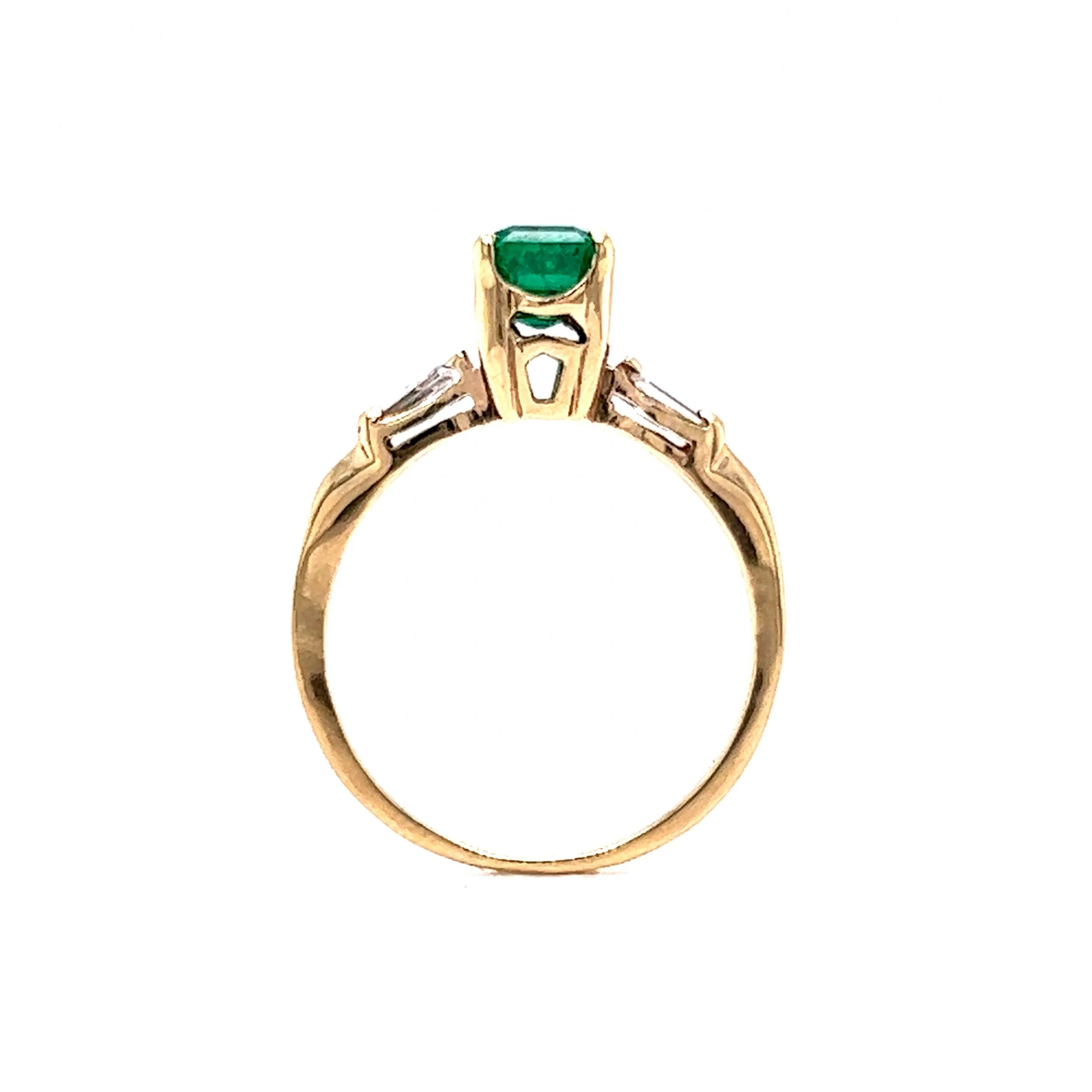 .94 Emerald & Diamond Engagement Set in 14k Yellow Gold - Image 7