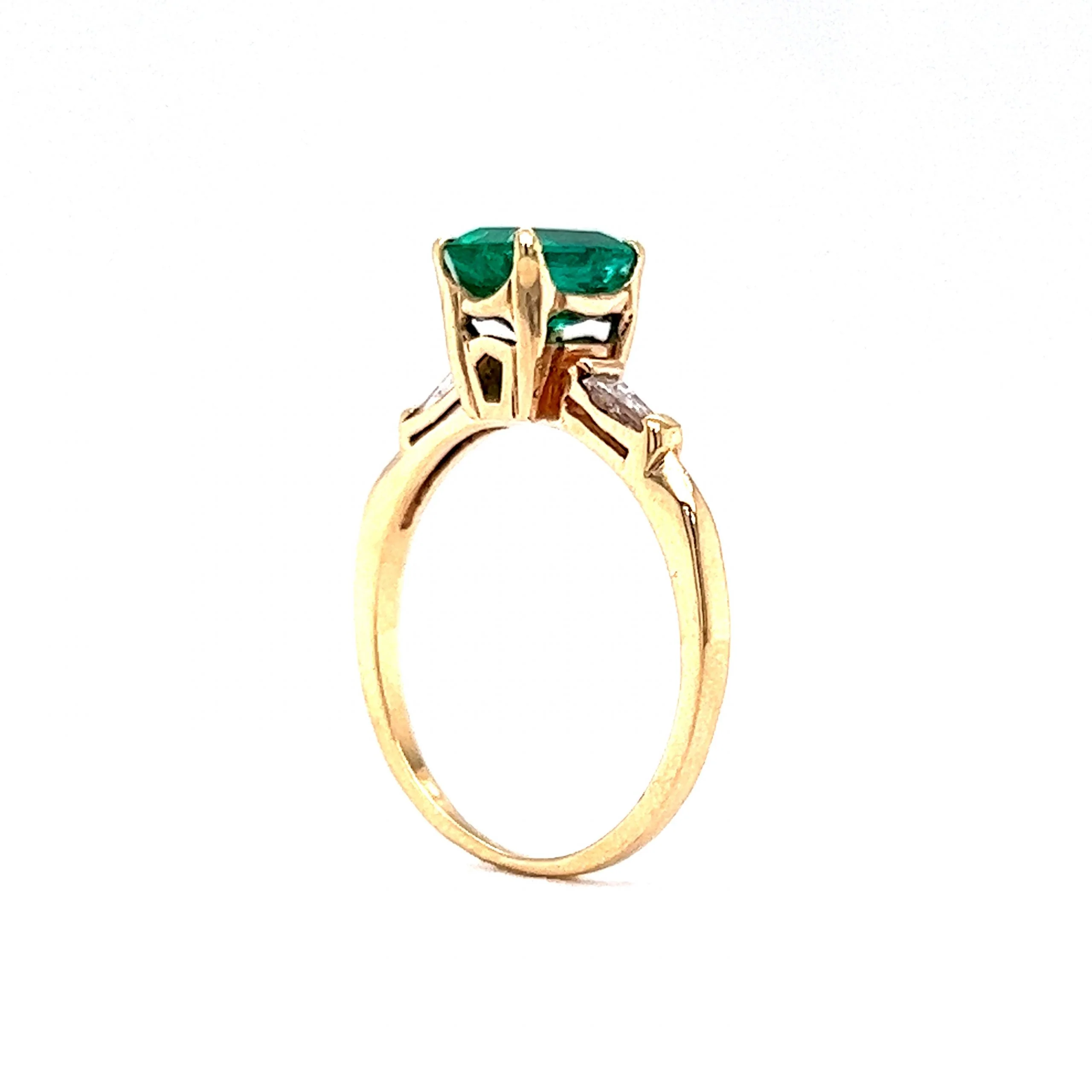 .94 Emerald & Diamond Engagement Set in 14k Yellow Gold - Image 8