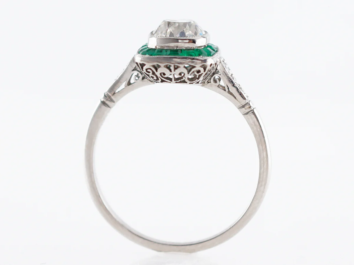 **RTV 1/9/19**Engagement Ring Modern 1.00 Old Mine Cut Diamond in Platinum - Image 4
