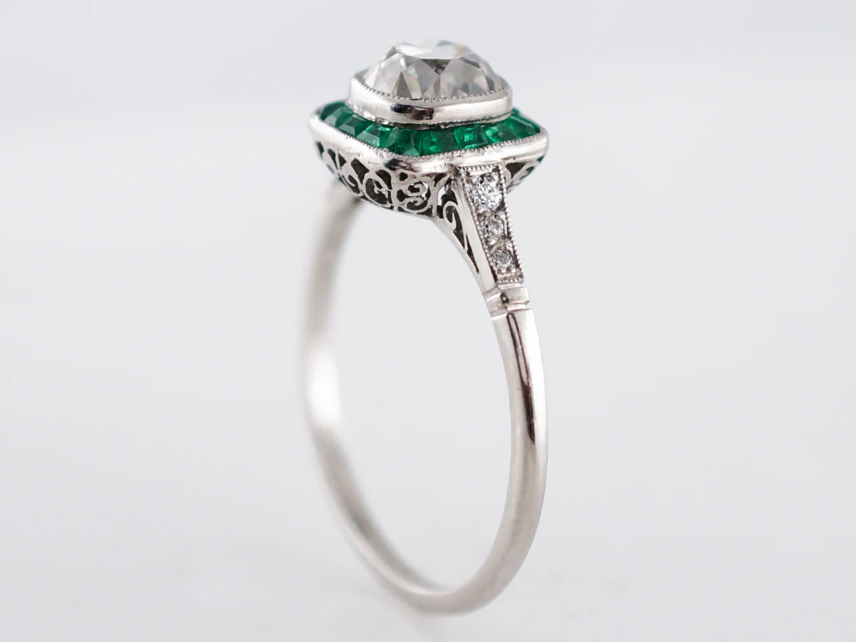 **RTV 1/9/19**Engagement Ring Modern 1.00 Old Mine Cut Diamond in Platinum - Image 5