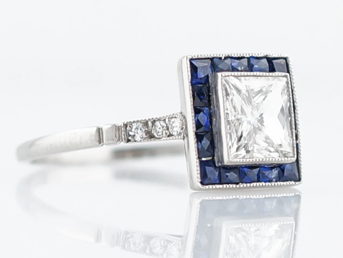 Engagement Ring Modern 1.02 Princess Cut Diamond in Platinum - Image 3