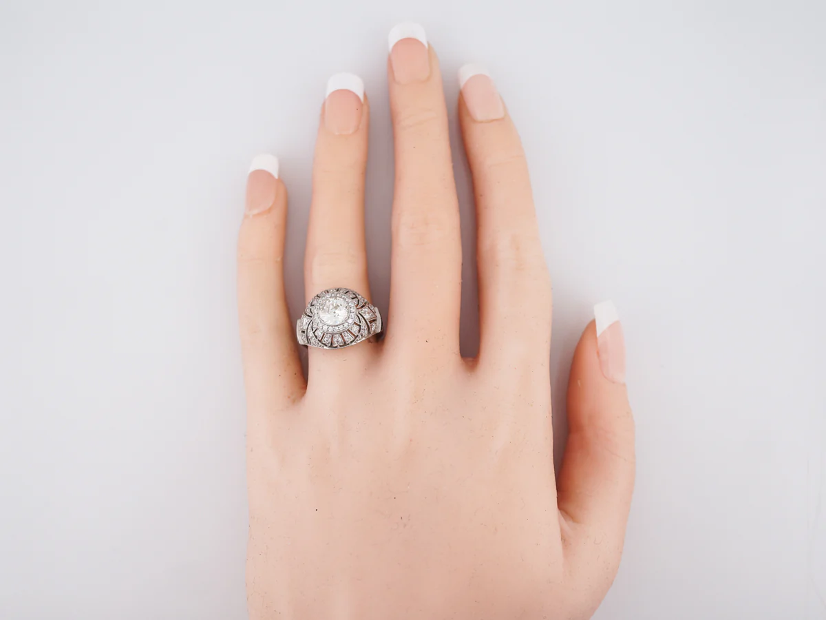 **RTV 1/9/19**Engagement Ring Modern 1.13 Old European Cut Diamond in Platinum - Image 6