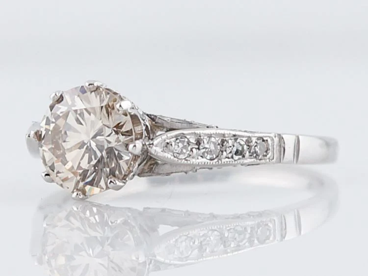 Engagement Ring Modern 1.15 Round Brilliant Cut Diamond in 14k White Gold - Image 3