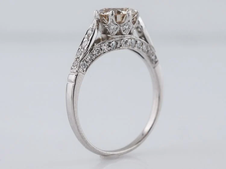 Engagement Ring Modern 1.15 Round Brilliant Cut Diamond in 14k White Gold - Image 4