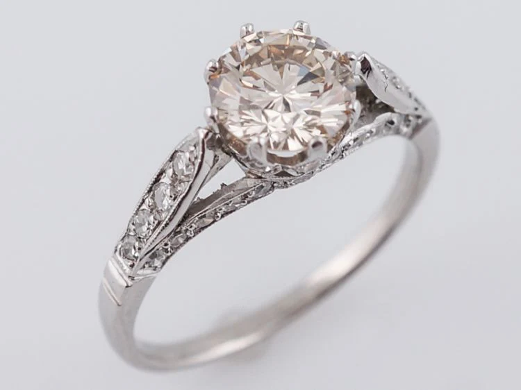 Engagement Ring Modern 1.15 Round Brilliant Cut Diamond in 14k White Gold - Image 5