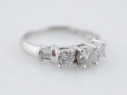 Engagement Ring Modern 1.15 Round Brilliant Cut Three Stone Diamond Engagement Ring in Platinum - Image 3