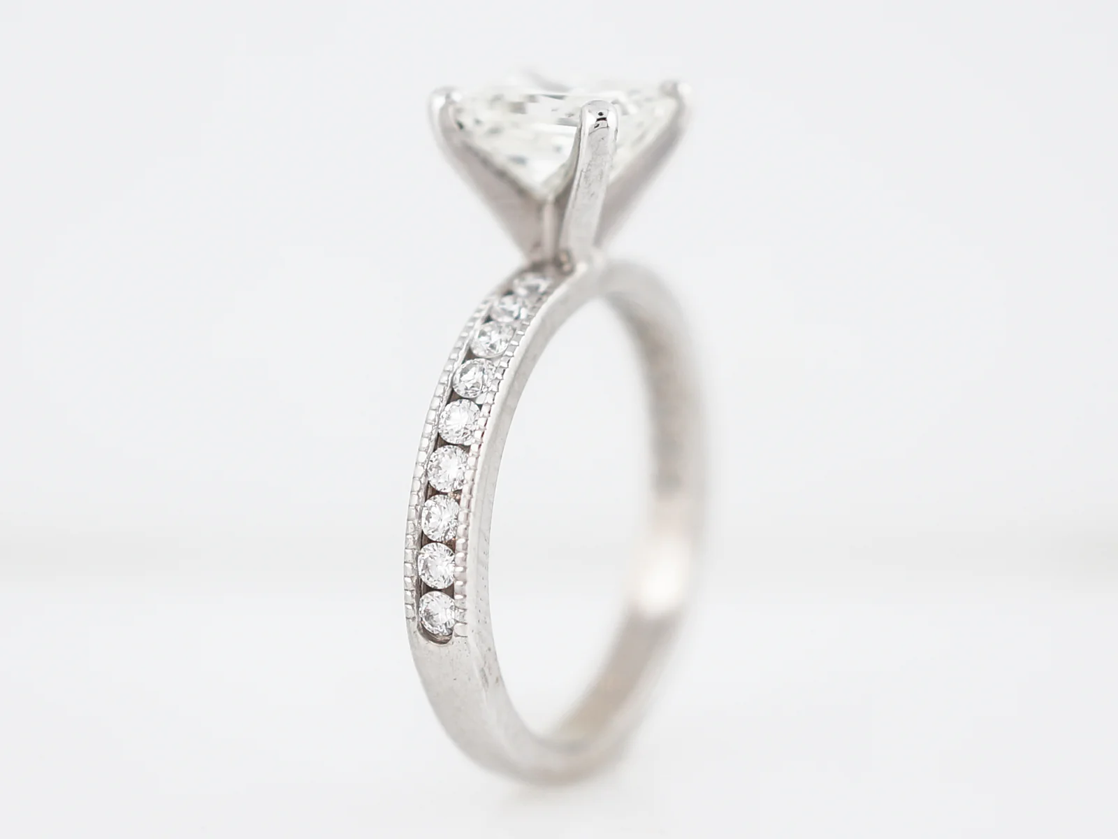 Engagement Ring Modern 1.21 Princess Cut Diamond in 14k White Gold - Image 5