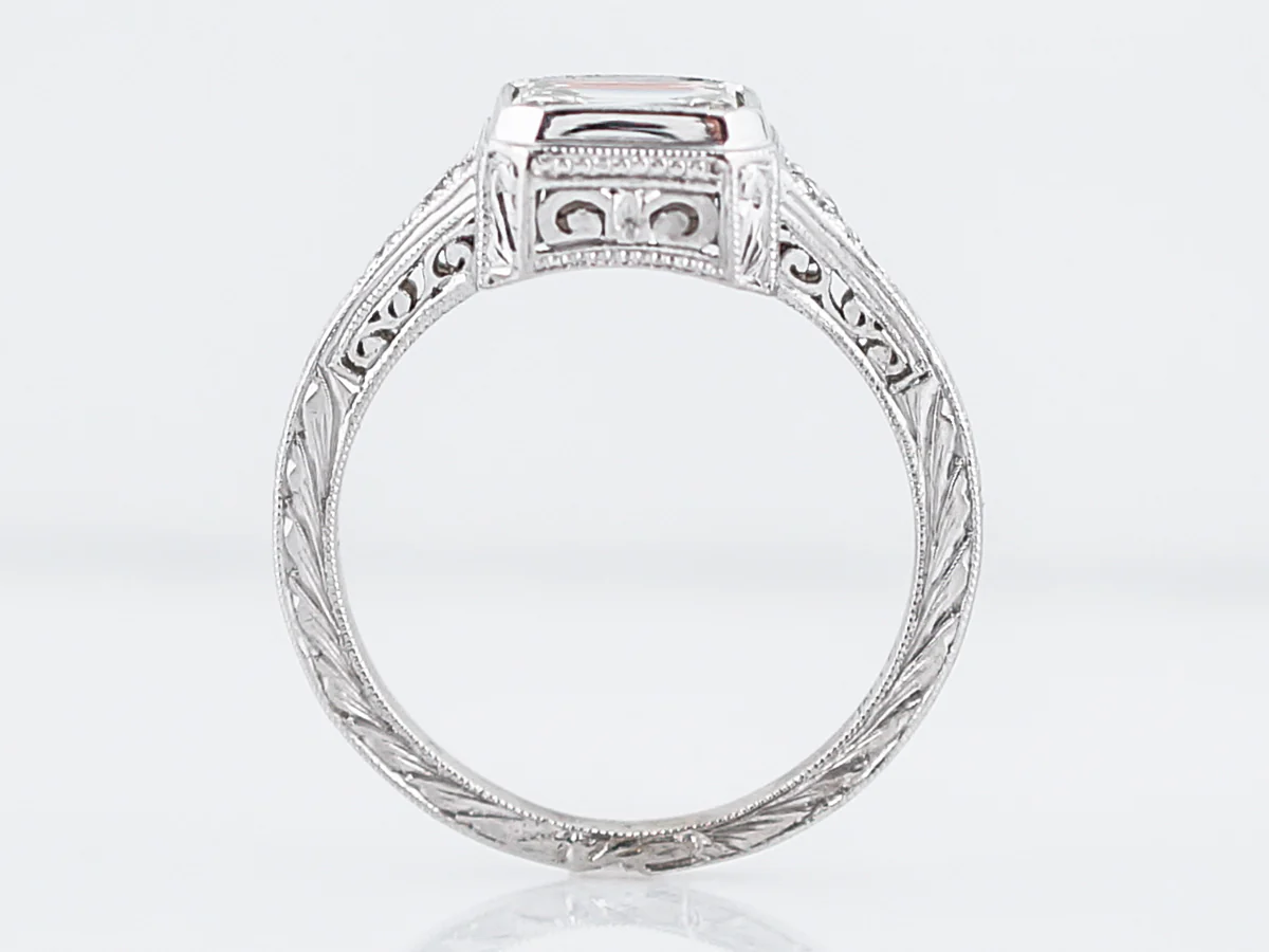 Engagement Ring Modern 1.30 Emerald Cut Diamond in 18k White Gold - Image 5