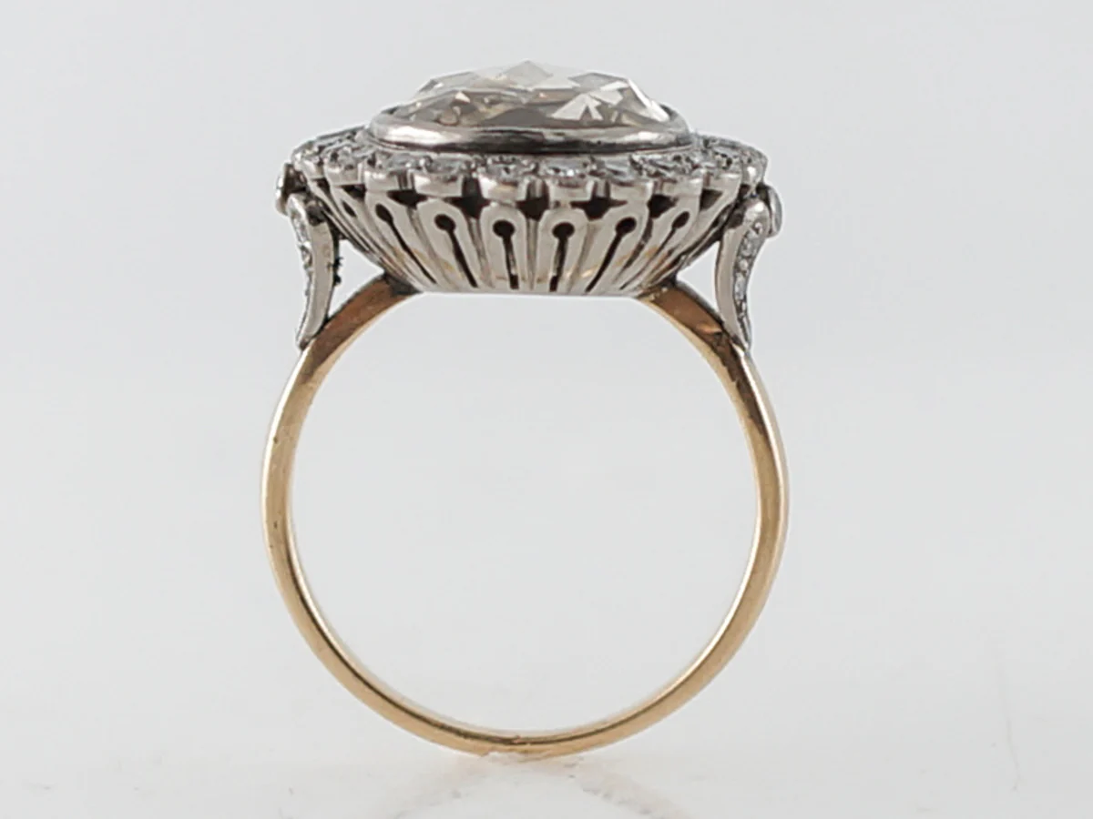 Engagement Ring Modern 4.75 Rose Cut Diamond in 14k Yellow Gold & Sterling Silver - Image 4