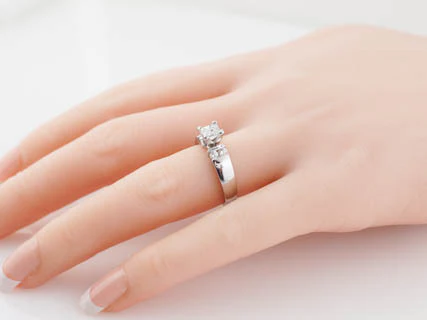 Engagement Ring Modern .40ct Princess Cut Diamond in 14k White Gold - Image 6
