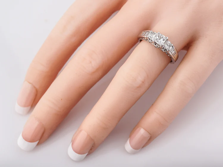 Engagement Ring Modern .42 Princess Cut Diamond in 14k White Gold - Image 8