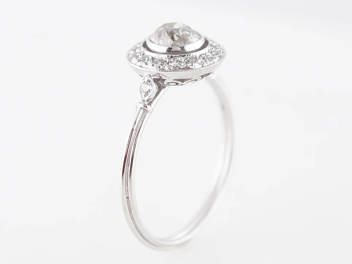 **RTV 1/9/19**Engagement Ring Modern .78 Old Mine Cut Diamond in Platinum - Image 5