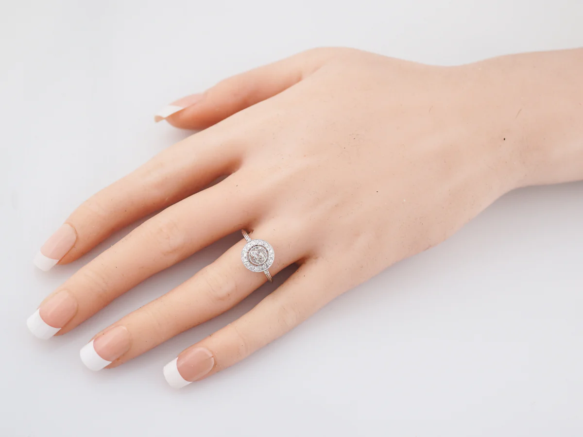 **RTV 1/9/19**Engagement Ring Modern .78 Old Mine Cut Diamond in Platinum - Image 7